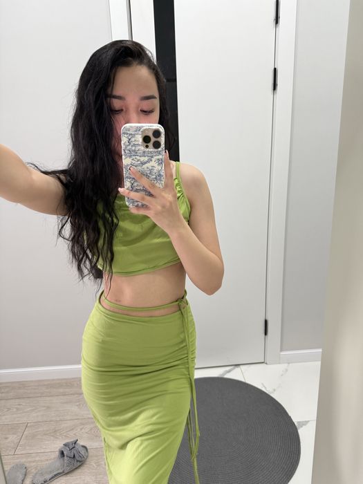 пляжное платье зеленое модное