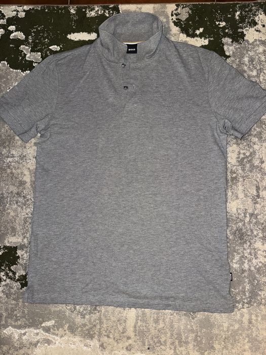 Tricou Polo Hugo Boss original gri , 100% bumbac , marime XL