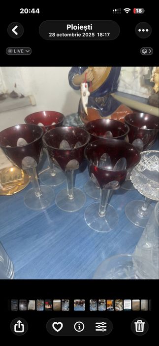 Set pahare cristal si prtelanuri