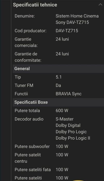 Sistem Sony  Home Cinema