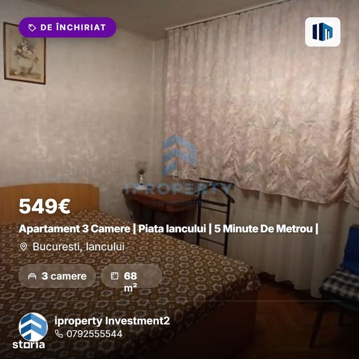 Apartament 3 Camere | Piata Iancului | 5 Minute De Metrou |