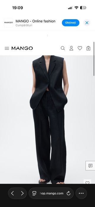 Vestă Mango din in nouă, ultima colecție