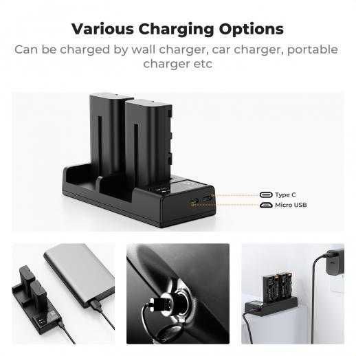 Комплект 2 батерии NP-F550 + зарядно K&F Concept