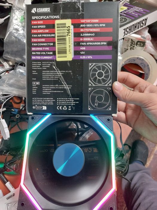 Ventilator carcasa 120mm Argb,Asiahorse Nyota negru reverse,nou