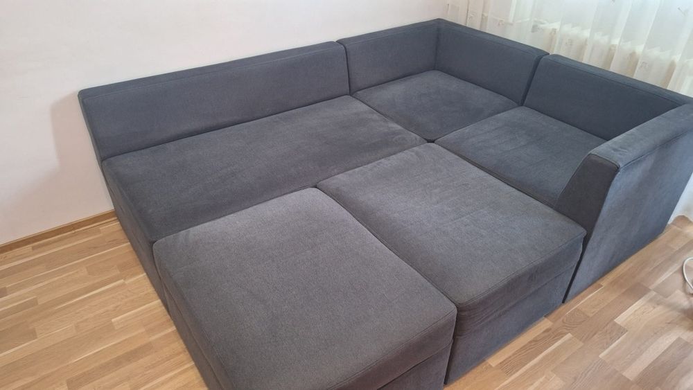 Canapea modulară cu sertar pentru depozitare