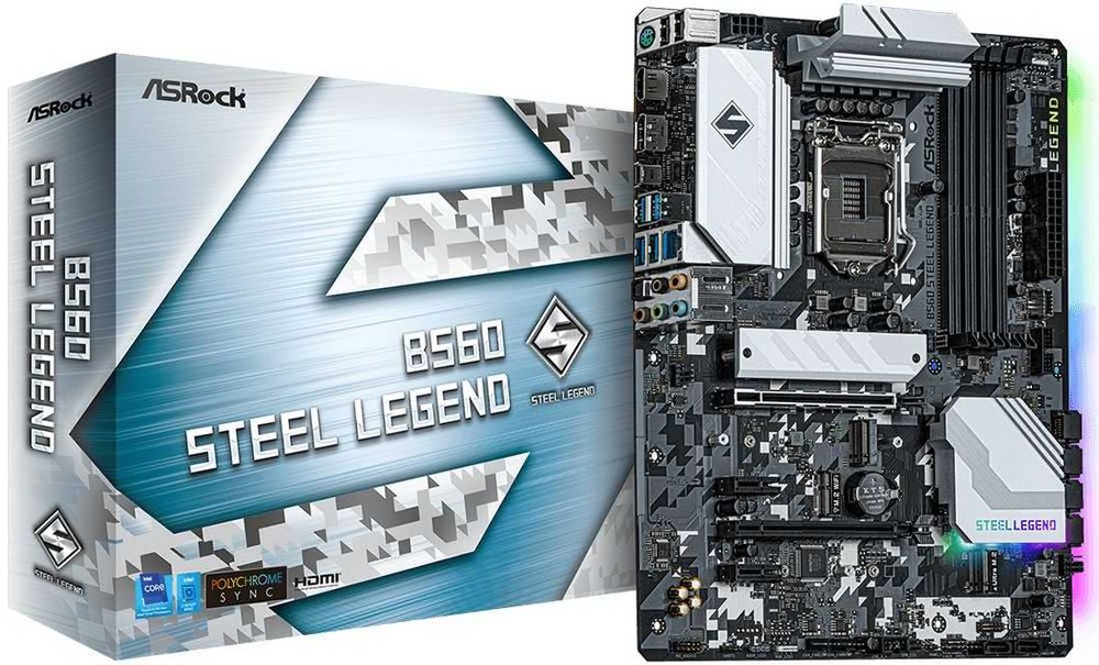 Дънна платка ASRock B560 Steel Legend + Intel Core I7-10700 8 ядра (до 4.80Ghz) LGA1200