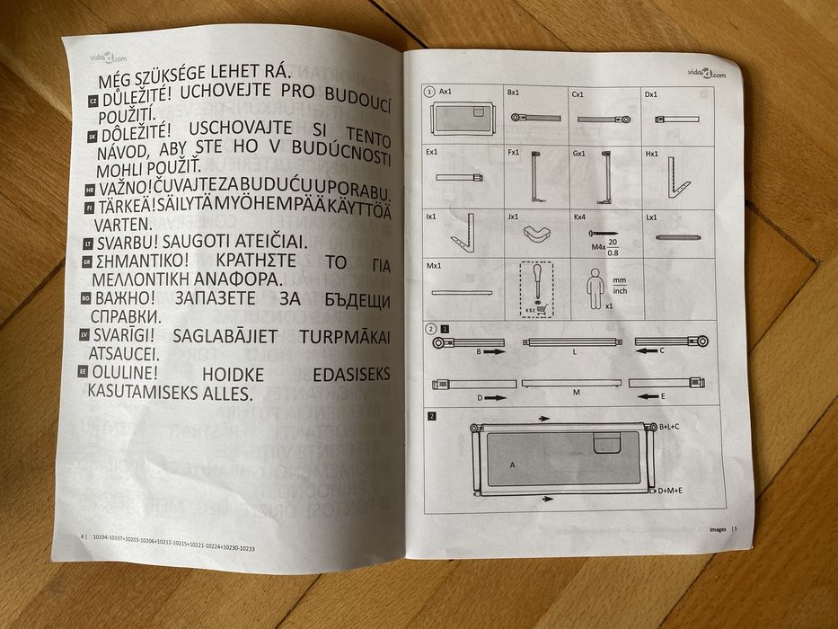 Balustrada, roz, de protectie pat copii  VidaXL lungime 2m