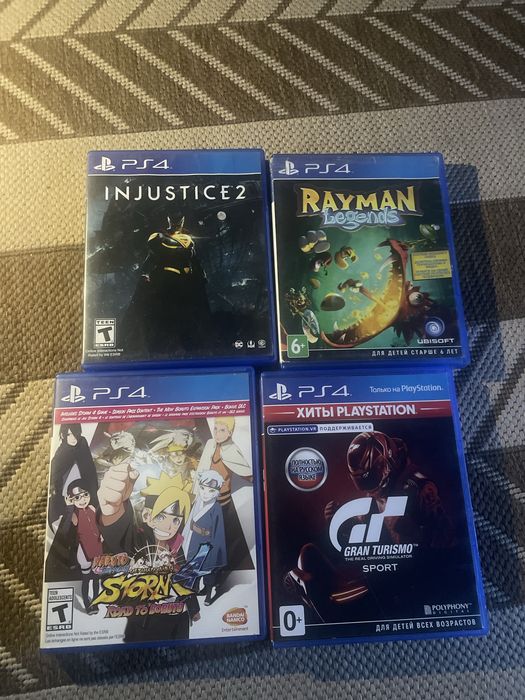 Диски на пс4 ,Rayman,gran turısmo,naruto,injustice2