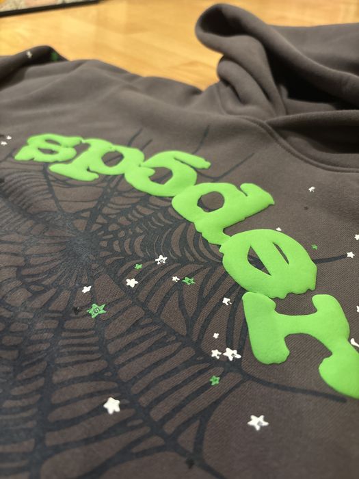 Sp5der hoodie сиво/зелено