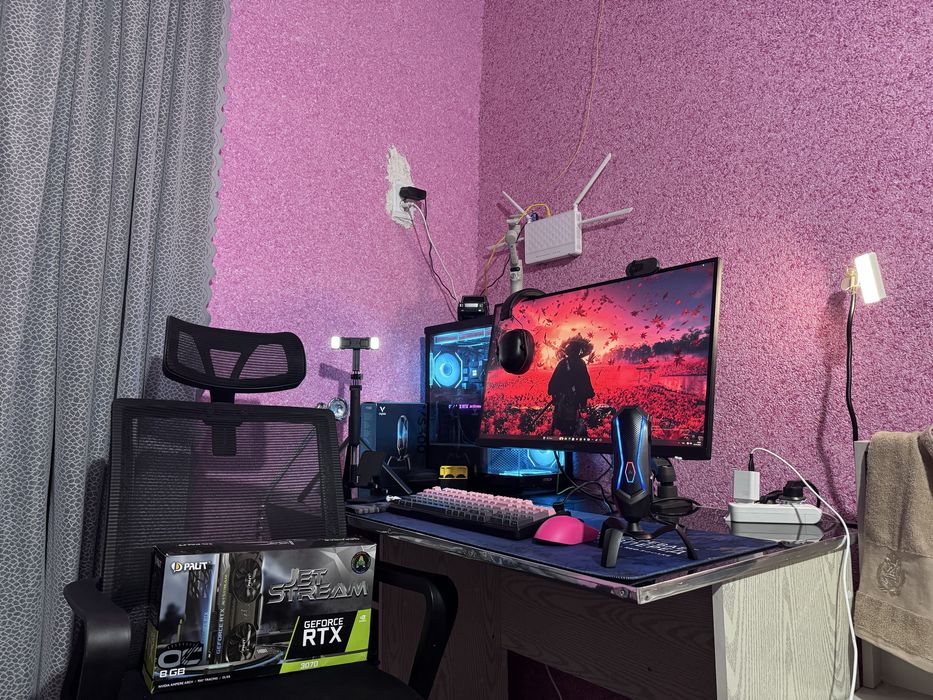 Kompyuter setup strimer va gamerlar uchun