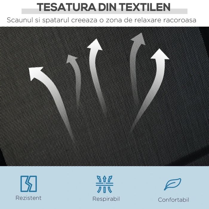 Outsunny Balansoar de Gradina cu 3 Locuri din Metal Acoperis Copertina Detasabil, Nou