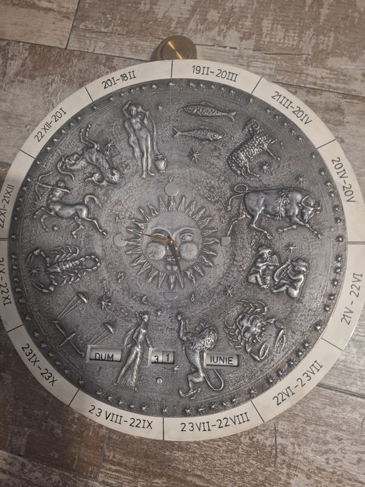 Ceas de perete din bronz cu semne zodiacale