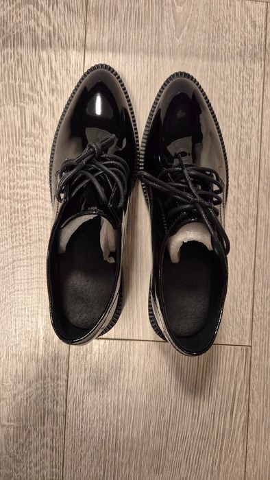 Pantofi Oxford noi negri femei