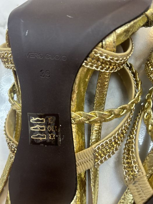 Sandale din piele, aurii, 39