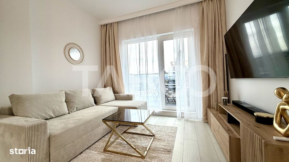 Penthouse panoramic de vanzare la cheie cu terasa de 40 mp Floresti