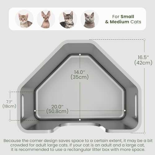 Нова Ъглова котешка тоалетна неръждаема стомана L с висок борд против миризми