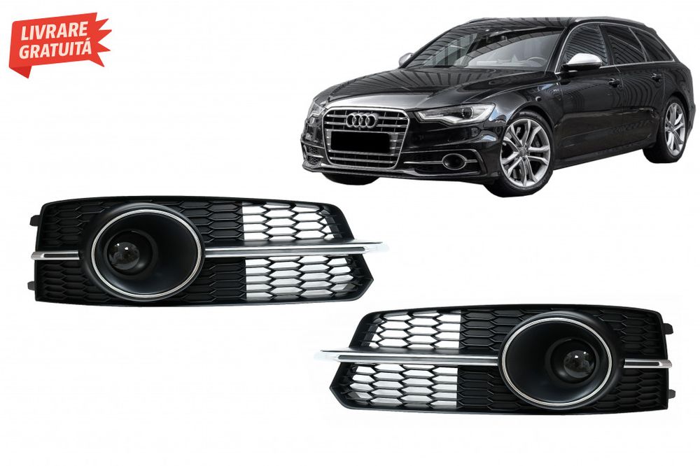 Grile Laterale Audi A6 C7 4G S Line Facelift (2015-2018) Crom