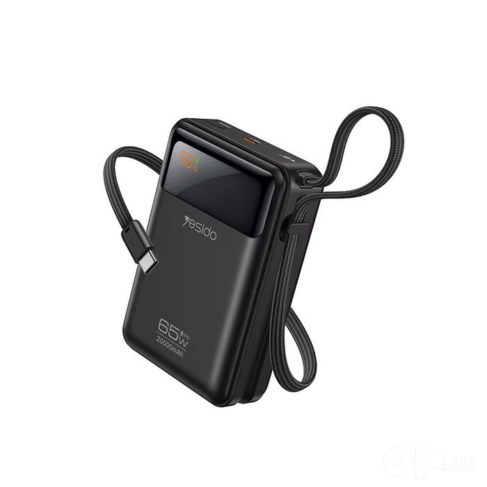 Power Bank Yesido 20.000mAh 65W PD Для ноутбуков и смартфонов