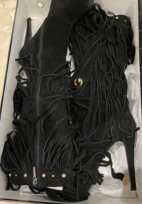 Cizme Roberto Venuti Piele Naturala (Cu Franjuri si Medalion)