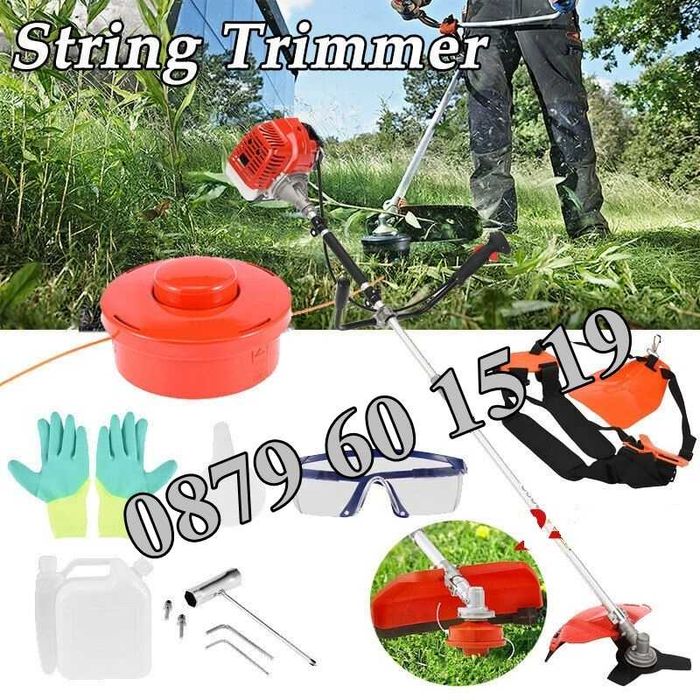 Бензинов тример за трева 74 куб./косачка за трева + 10 бр. подаръци