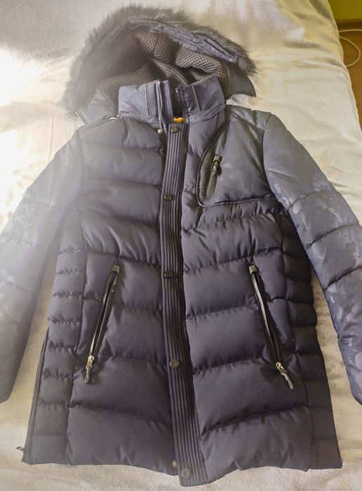 Мъжка шуба синя -мат