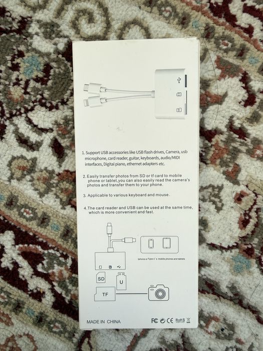 SanDisk(128gb|200MB/s) и Card Reader Adapter (type-c/iphone)