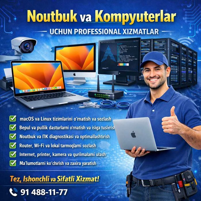 macOS, Linux, Windows tizimlariga xizmat ko'rsatish