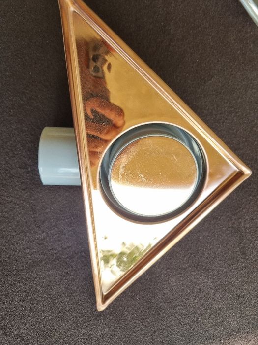Sifon triunghiular modern pentru cabina de duș, bronz elegant