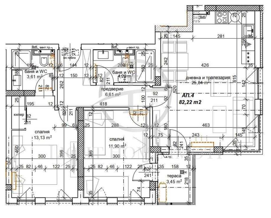 Реф. 729 Просторен тристаен / Смирненски / Лукойл