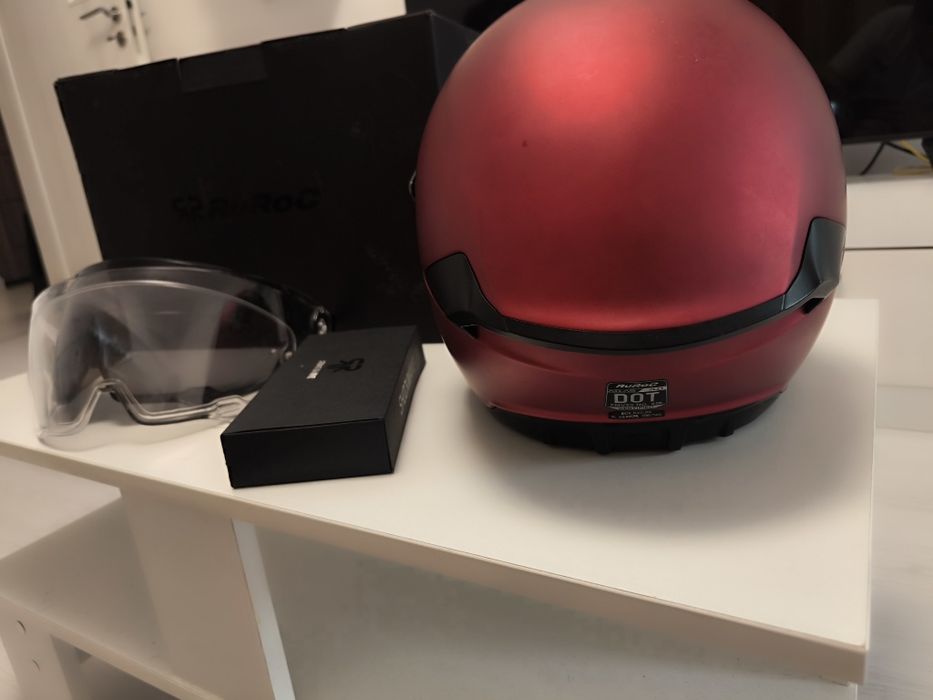 Cască moto Ruroc Crimson Atlas 4.0 ML + sistem audio Shockwave