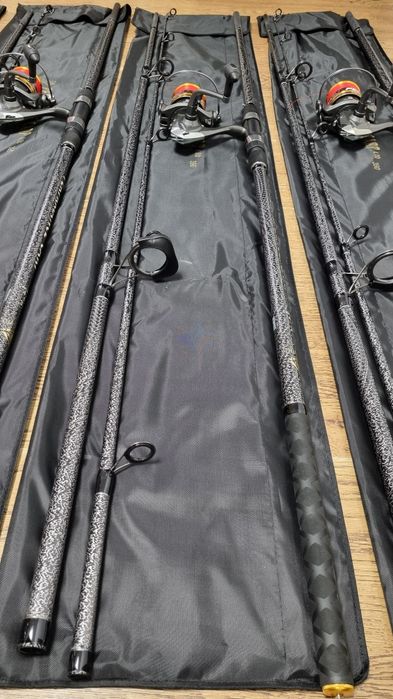 SET 3 Lansete Diamant Alb 3.90 4.0Lbs din 3 buc + 3 Mulinete FL EFB 60