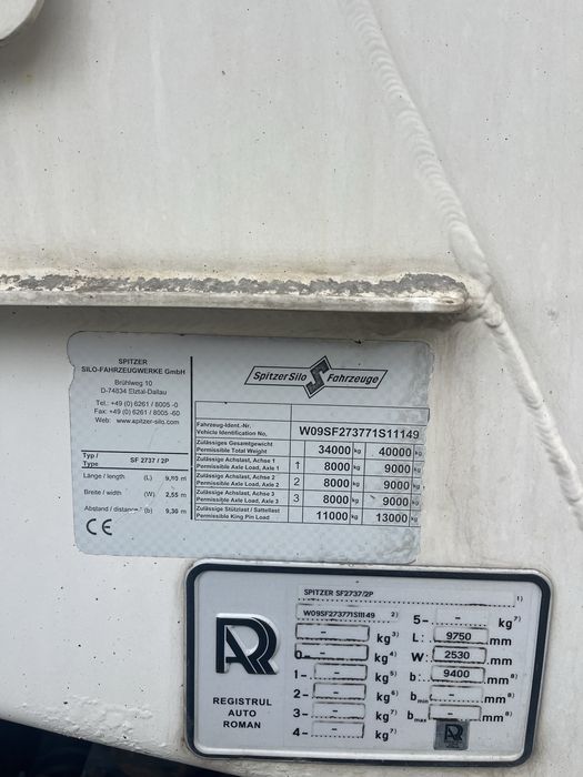 Semiremorca transport ciment Spitzer