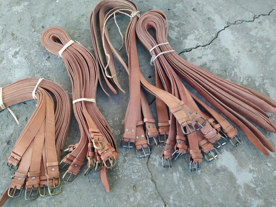 Колани войнишки от естествена кожа (колан , военен , армейски )