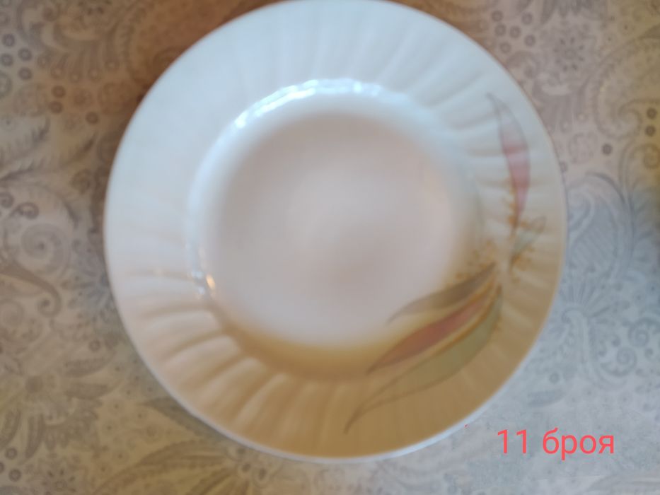 Ретро 12 бр.чинии за хран.--1965г нови Китка Н. пазар--чаши за сладол.