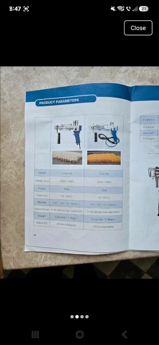 Tufting Gun Profesională pentru Covoare Handmade – Nouă, Nefolosită, Set Complet