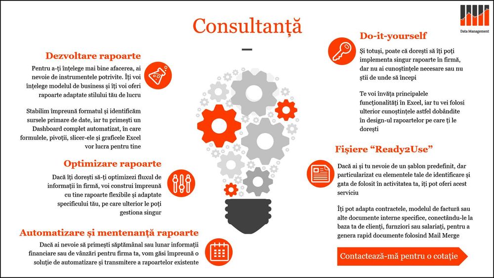 Consultanta Excel, meditatii Excel si curs Excel online de la 40 EUR
