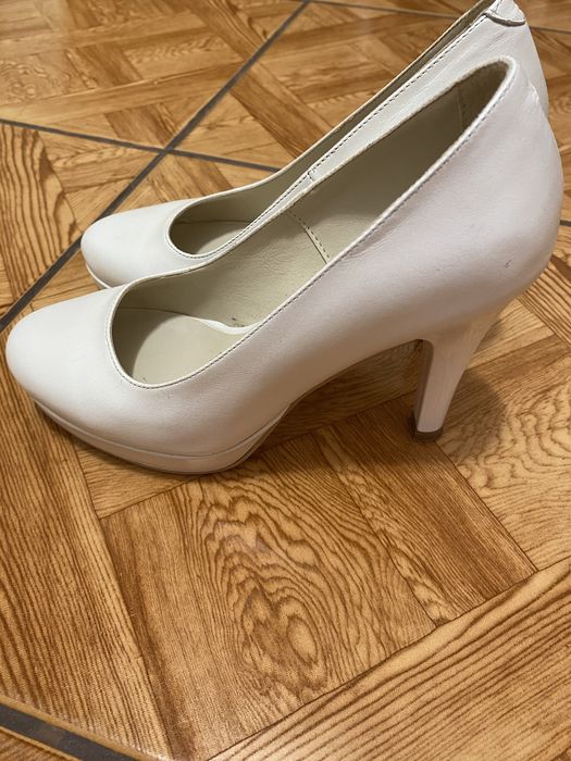 Pantofi piele alb perlat, marimea 34