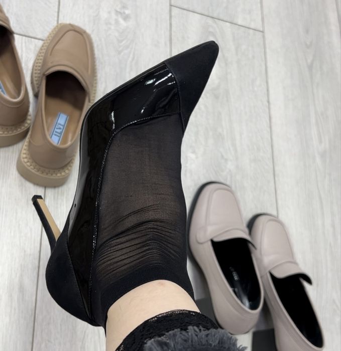 туфли полулакированные полузамшевые