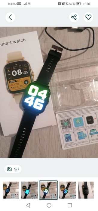 Ceas smartwatch cu ecran tactil, ecran HD TFT de 4.65 cm, corp aliaj,