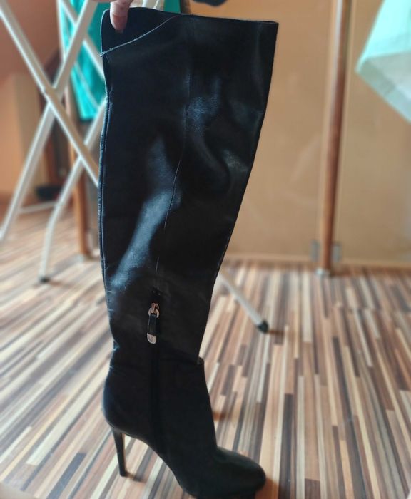 Италиански високи ботуши, тип чизми,,висококачествена естествена кожа,