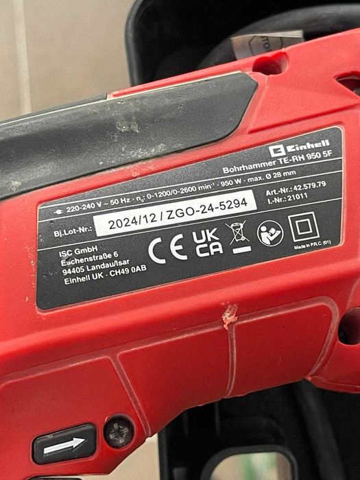 Rotopercutanta Einhell TE-RH 950 5F - SDS-Plus, 950 W, 3 J, mandrina interschimbabila, cutie transport