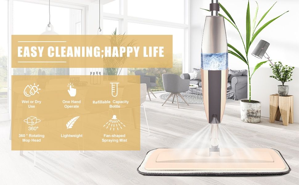 Распылительная швабра из микрофибры для мытья пол