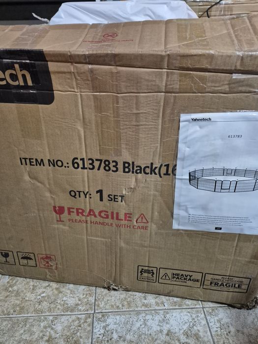 Yaheetech Голяма 16-панелена металена кошара за кучета и други домашни