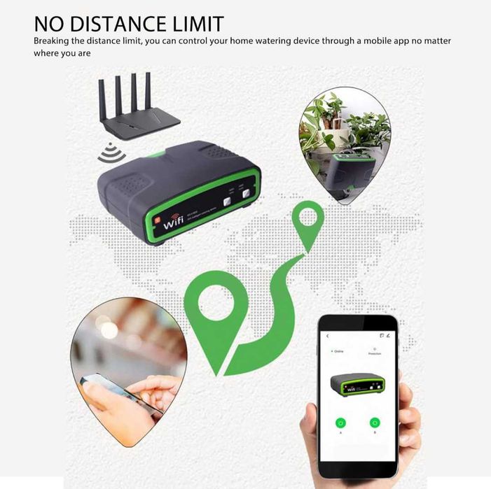 Комплект за автоматично капково напояване за 20 саксии, DIY WiFi управление от приложение
