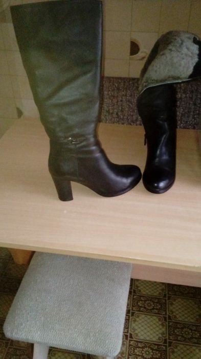 Сапоги женские кожаные зимние