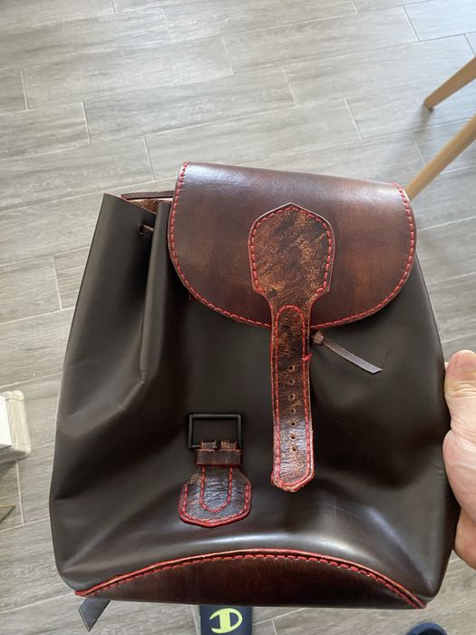 Ghiozdan piele naturala hand damade