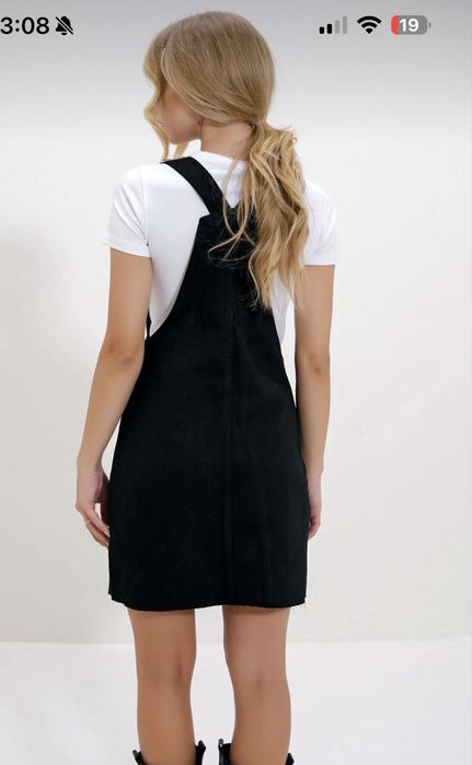 Rochie denim negru salopeta marime 36 – stare ca noua