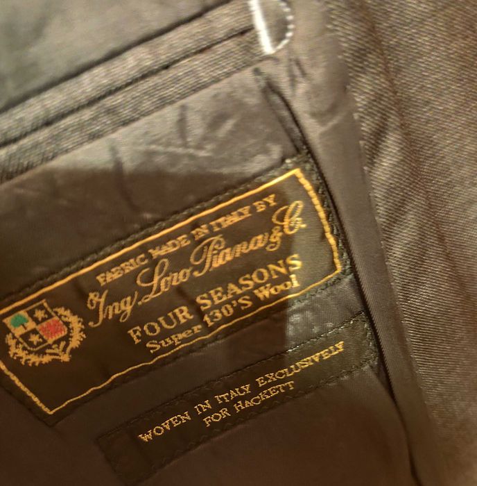 Sacou blazer de lux 48 M Hackett lana Loro Piana gri navy