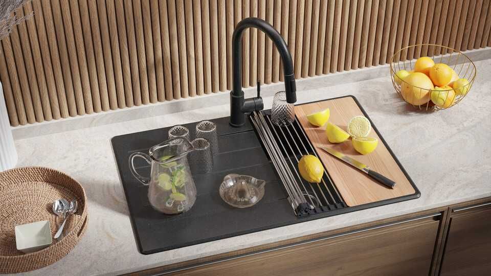 графит кухненска мивка от гранит Копенхаген 780х500 Top 50