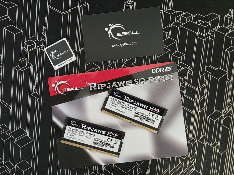 G.Skill Ripjaws - Ram SODIMM DDR5 4800 Mhz 32GB F5-4800S3434A16GX2-RS